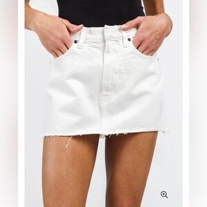 NWT SLVRLAKE Micro Mini Cut Off Skirt in Off White size 30